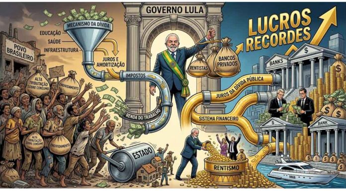 O governo Lula alimenta o lucro recorde de bancos e rentistas enquanto a carga tributária esmaga o povo brasileiro.