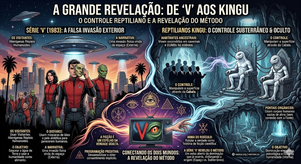 A metáfora da fazenda humana: Como a série V (1983) espelha o controle oculto dos reptilianos kingu. 10