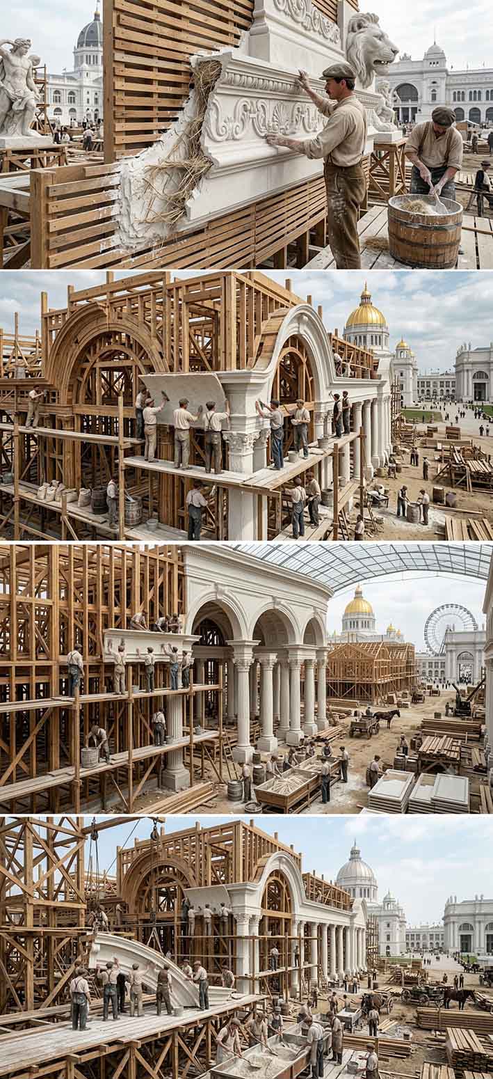 A lendária "Cidade Branca" da Exposição Universal de Chicago de 1893 que foi destruída por incêndios. 19
