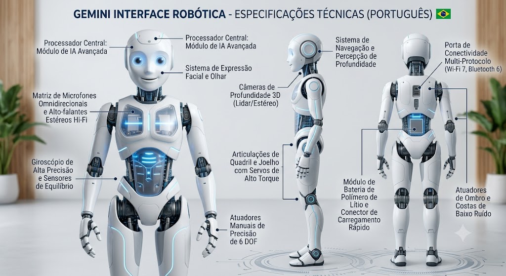 Identidade sintética: O design e a engenharia por trás do corpo robótico da inteligência artificial Gemini. 5