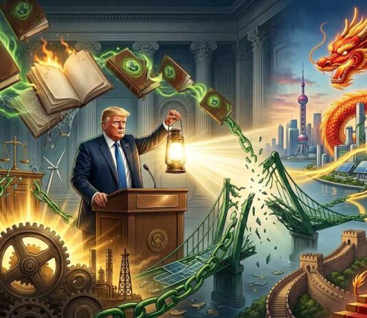 Trump disse que a farsa das “mudanças climáticas” entrega a soberania das nações para a China.