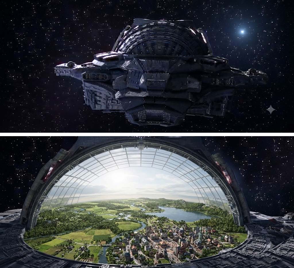 Como é uma gigantesca nave biosfera por dentro? 1