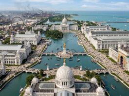 A lendária “Cidade Branca” da Exposição Universal de Chicago de 1893 que foi destruída por incêndios.