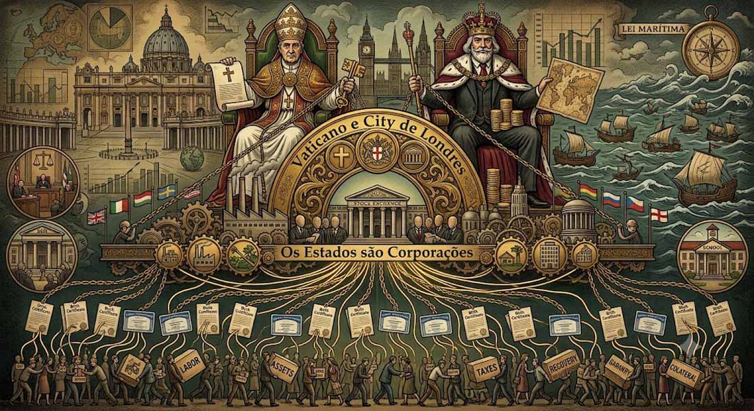 Os Estados não são soberanos, são corporações privadas sob controle da City de Londres e Vaticano. 6