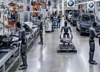 BMW coloca robôs humanoides Figure 3 para trabalhar em pisos de fábrica na Carolina do Sul.