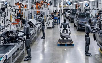 BMW coloca robôs humanoides Figure 3 para trabalhar em pisos de fábrica na Carolina do Sul.