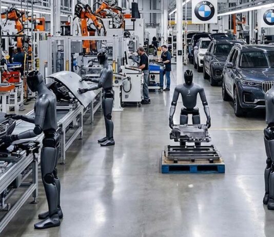 BMW coloca robôs humanoides Figure 3 para trabalhar em pisos de fábrica na Carolina do Sul.