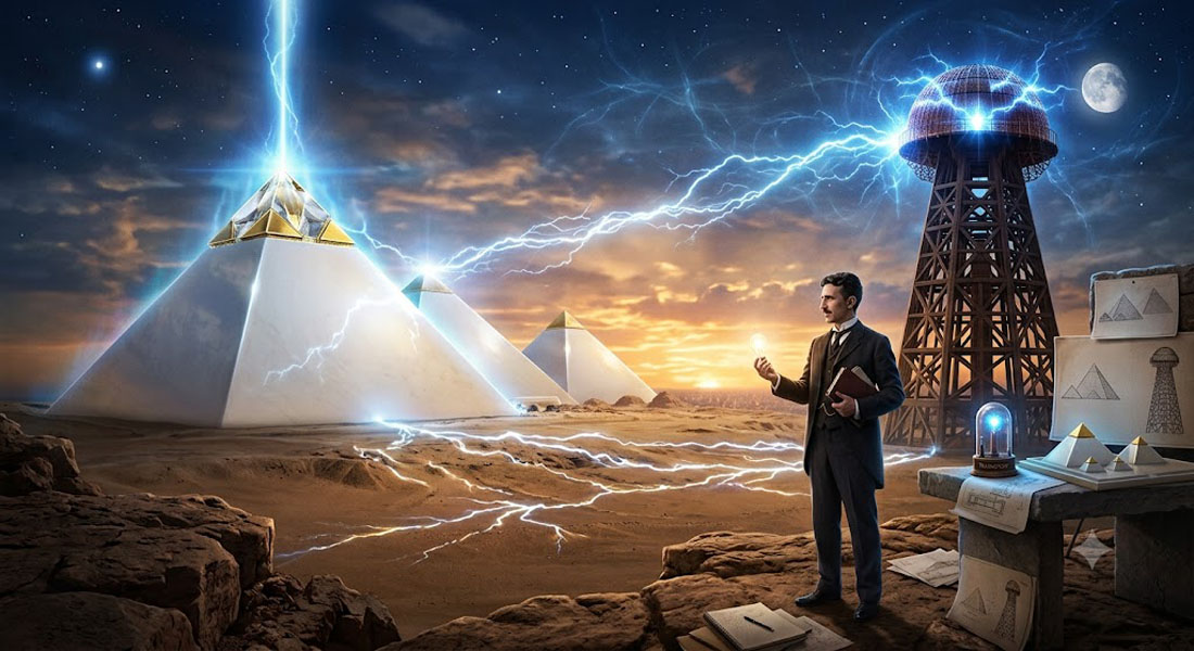 Nikola Tesla sabia que as pirâmides de Gizé eram enormes usinas de energia livre! 5
