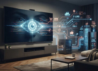 Smart TV: O modelo de negócio oculto onde sua privacidade é comercializada com anunciantes.