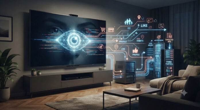 Smart TV: O modelo de negócio oculto onde sua privacidade é comercializada com anunciantes.