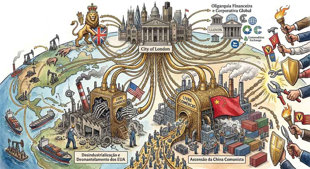 Como o "livre comércio" de Londres transferiu a matriz produtiva global para a China comunista. 1