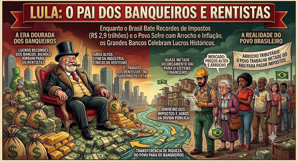 A burocracia estatal foi projetada para priorizar os rentistas e banqueiros sobre o cidadão comum. 3