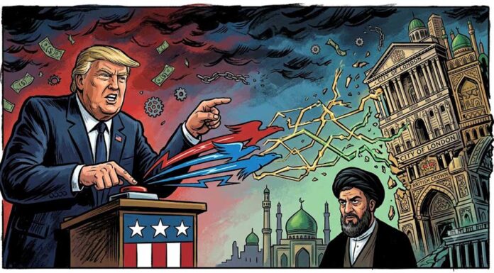 O tabuleiro oculto: Como a pressão de Trump sobre o Irã ataca o coração financeiro da City de Londres.