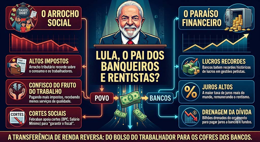 A burocracia estatal foi projetada para priorizar os rentistas e banqueiros sobre o cidadão comum. 2
