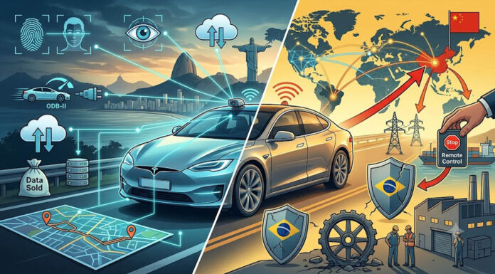 Ameaça à soberania e vigilância: Como os carros elétricos chineses expõem rotas estratégicas e dados nacionais.