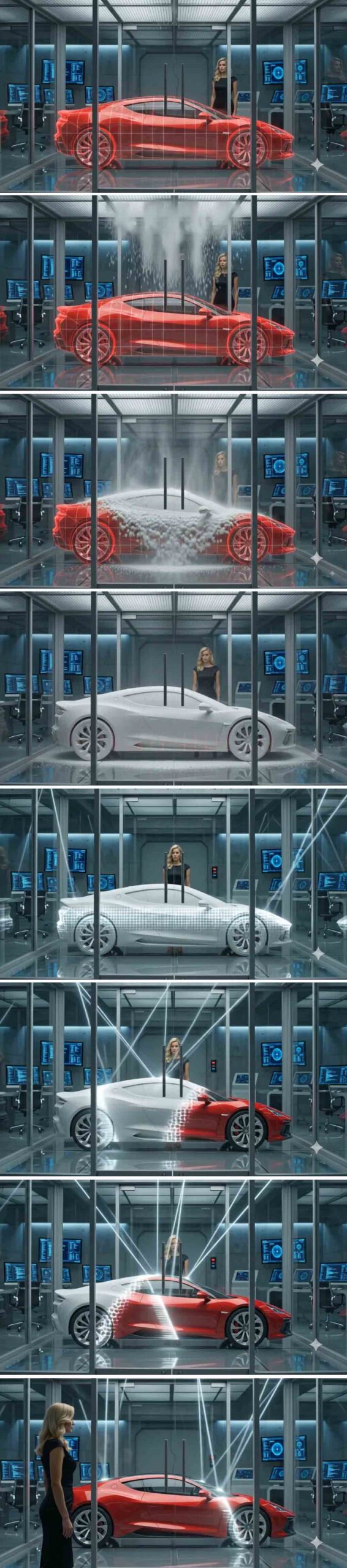 Como é o processo de criar e materializar um carro numa replicadora industrial? 4