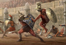Em que época os combates de gladiadores realmente aconteciam?